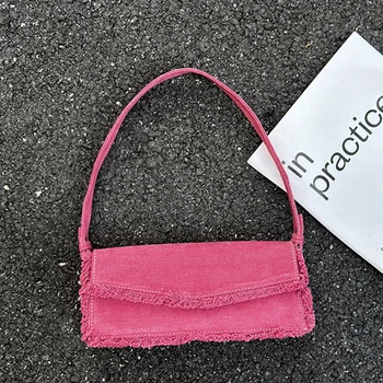 Модные розовые сумки, женская сумка через плечо, винтажная ретро однотонная сумка через плечо, дизайнерские сумки подмышками, реквизит для аниме-косплея