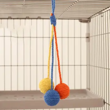 Забавная игрушка для кошачьих царапин, Хорошая прочность, Экологичный шарик для кошачьих укусов, Сизалевый шарик для домашних животных
