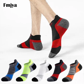 5 Пар летних мужских спортивных носков, Дышащие Хлопковые носки для фитнеса на открытом воздухе, Износостойкие носки с защитой лодыжек, короткие носки для бега на лодке
