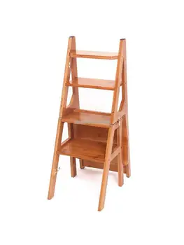 Лестничный стул Pine Family В елочку, Складная лестница из массива Дерева, Многофункциональный Лестничный стул, Четырехэтажная лестница для подъема