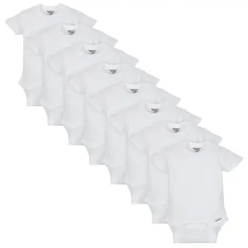 Белые боди с короткими рукавами для мальчиков, девочек и унисекс, 8 упаковок, для новорожденных-24 месяца