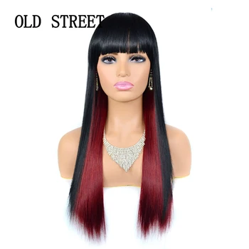 Синтетические прямые парики из черных насекомых с челкой для чернокожих женщин, длинная Прямая повседневная одежда, косплей, парик на Хэллоуин для вечеринки