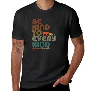 Новая футболка Be Kind To Every Kind с графическим рисунком, веганская футболка для вегетарианцев, короткая футболка, спортивная рубашка для мальчиков, рубашка с животным принтом, мужские футболки
