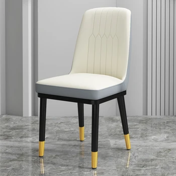Cadeiras Эргономичные Обеденные Кожаные стулья Современный дизайн Металлического стула Красивая винтажная мебель De Jantar для одной вечеринки в скандинавском стиле