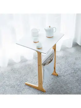 Журнальный столик из натурального бамбука, чайный столик, Деревянный Пластиковый журнальный столик, стол для отдыха, стеллаж для хранения журналов, стол с сумкой