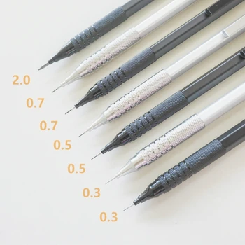Набор механических карандашей 0,3 0,5 0,7 2,0 мм, Цельнометаллический Художественный рисунок, Живопись, Автоматический карандаш с грифелями, Канцелярские школьные принадлежности