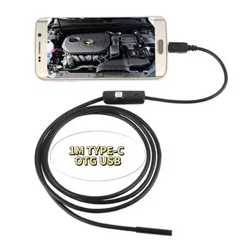 USB-кабель 1 м 7 мм 480P, мини-камера для жесткого осмотра, Змеиная трубка, Водонепроницаемый эндоскоп-бороскоп с 6 светодиодами для телефона Android