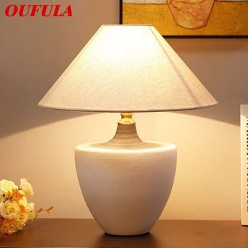 Керамическая настольная лампа OUFULA Nordic, современное искусство, Гостиная, Спальня, Кабинет, Вилла, Оригинальная Настольная лампа