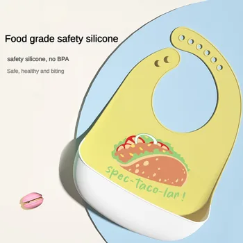 Силиконовые детские нагрудники для еды 3D водонепроницаемые супер мягкие пищевые нагрудники для детей большого размера, слюнявые нагрудники без стирки
