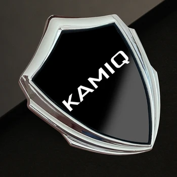Автомобильная наклейка с эмблемой в 3D стиле, наклейка для отделки кузова автомобиля, наклейка на значок, аксессуары для интерьера, металлическая автомобильная наклейка для Skoda KAMIQ