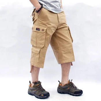 Летний мужской семиточечный комбинезон бренда tide, свободные хлопковые пятиточечные шорты большого размера, толстые 7-точечные брюки-карго плюс