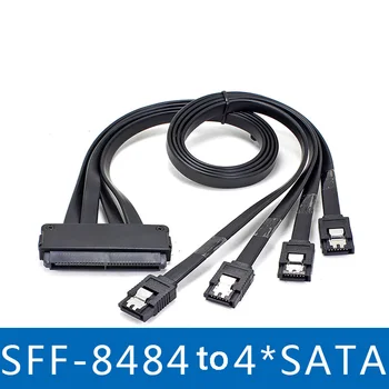 SAS SFF-8484 32Pin к 4 SATA 7Pin Адаптер Конвертер 1-4 Разветвитель SAS Кабель для Серверного Жесткого Диска HDD