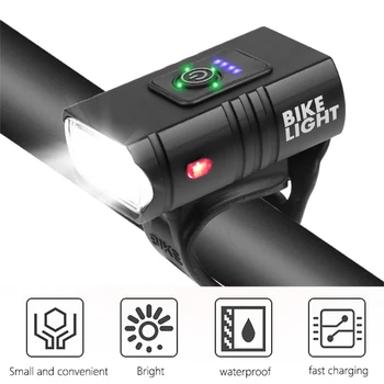  Светодиодный велосипедный фонарь 10 Вт 800ЛМ USB Аккумуляторный Индикатор питания MTB Горный Шоссейный велосипед Передняя лампа Фонарик Велосипедное снаряжение