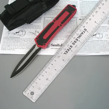 Нож Micro OTF Tech Серии SC 440C Со Стальным Лезвием С Двойным Краем Твердостью 57HRC Из Авиационного алюминиевого Сплава С Красной Ручкой Для Самообороны