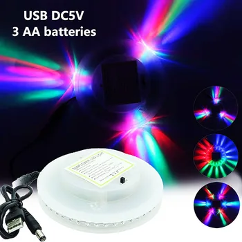 Портативный USB 5V UFO LED лазерный сценический светильник 8 Вт RGB 48 светодиодов с автоматической активацией звука Sunflower DJ Disco Ball Лазерный светильник для вечеринки