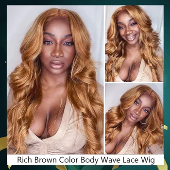 Объемная Волна Unice Hair Доступные Цветные Насыщенно-Коричневые Парики, Предварительно Выщипанные 4x0,75 Средняя Т-Образная Часть Кружевного Парика для Женщин