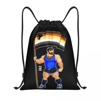 Рюкзак Adam Likes Bear Pride с флагом на шнурке, спортивная спортивная сумка для мужчин и женщин, сумка для покупок Bobo Bear для геев и ЛГБТ-сообщества
