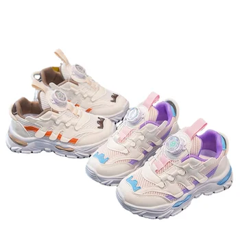 MODX Летние кроссовки для мальчиков и девочек-подростков, сетчатые дышащие кроссовки для девочек, фиолетово-оранжевые кроссовки для ходьбы, детские школьные кроссовки