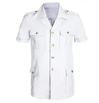 Форменная рубашка ВМС КИТАЯ Летняя Официальная блузка Белые топы в стиле милитари Винтажные Тонкие