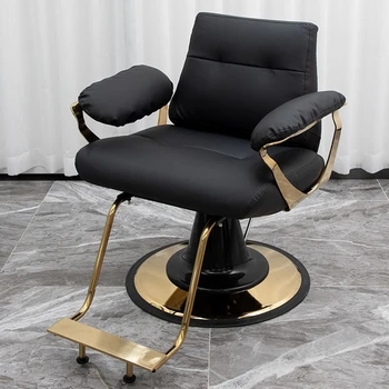 Парикмахерские кресла из нержавеющей стали, итальянская салонная мебель, кресло для салона красоты, профессиональное парикмахерское кресло Можно поднимать и поворачивать