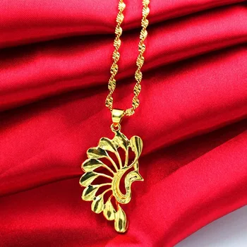 Мода Евро Валюта Вьетнам Песок Золотые Ювелирные Изделия Женский Бесцветный Феникс Этнический Стиль Характерное Ожерелье