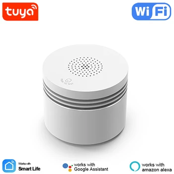 Tuya Smart WiFi Детектор дыма, датчик пожарной сигнализации для домашней безопасности, приложение для сигнализации на 80 дБ, дистанционное управление