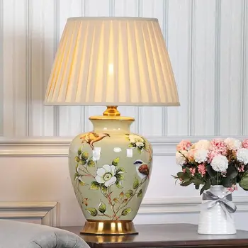 Керамическая настольная лампа Hongcui Настольный светильник Роскошный Современный светодиодный дизайн для дома Спальни Гостиной