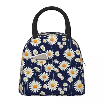 Роскошная цветочная сумка для ланча Blue Blooming Grove, симпатичный ланч-бокс для девочек, переносная изолированная сумка-холодильник, термосумки для ланча