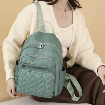 Повседневный Оксфордский рюкзак, женская водонепроницаемая школьная сумка, качественная Женская дорожная сумка, Однотонный рюкзак с множеством карманов, женский