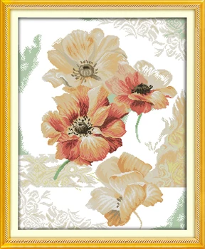 Набор для вышивания крестиком Joy Sunday с предварительной печатью Easy Pattern Aida, набор для вышивания из тисненой ткани- Китайская роза