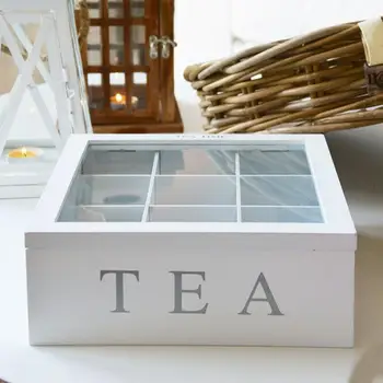 Отделения для чайных пакетиков Бамбуковая коробка для чая Коробка для хранения чайных банок для кухонных шкафов Домашние держатели для чая Аксессуары
