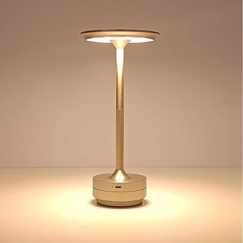 Светодиодная настольная лампа с сенсорным переключателем и трехуровневым затемнением, прикроватный ночник для ресторана, перезаряжаемая через usb настольная лампа простого дизайна