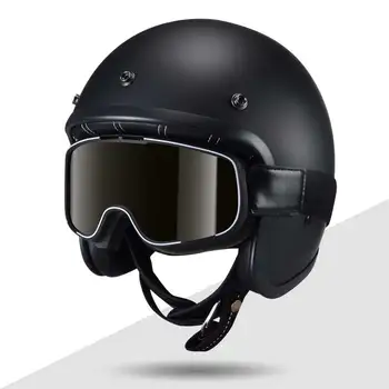 Одобренный KEAZ Dot Винтажный легкий мотоциклетный шлем из стекловолокна с открытым лицом 3/4 для женщин и мужчин Capacete De Moto Masculino
