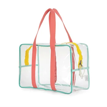 1 предмет, женская прозрачная летняя пляжная сумка в корейском стиле, водонепроницаемая Большая дорожная сумка на молнии, женская сумка для мытья туалетных принадлежностей, сумочка