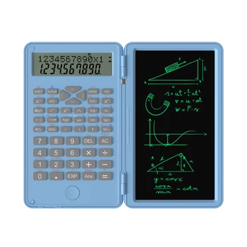 Научный калькулятор со стираемой доской для письма 240 функций 2-строчный ЖК-дисплей Складной Финансовый Математический калькулятор Школьный