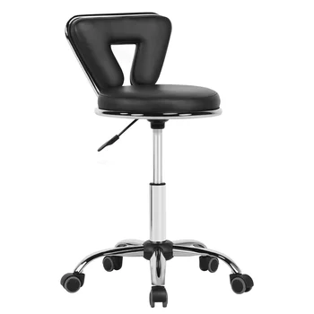 Бесплатная ДоставкаSmileMart, салонный стул с регулируемой средней спинкой и колесиками для маникюра, массажный Спа, черный