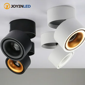 Светодиодный светильник для поверхностного монтажа мощностью 7 Вт 10 Вт, складной потолочный светильник, алюминиевый прожектор для спальни, кухни, черно-белого гостиничного освещения