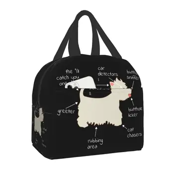 Westie-Bolsa de almuerzo de Anatomía de perro para mujer, Bento Box con aislamiento cálido para estudiantes, bolsas de almuerzo