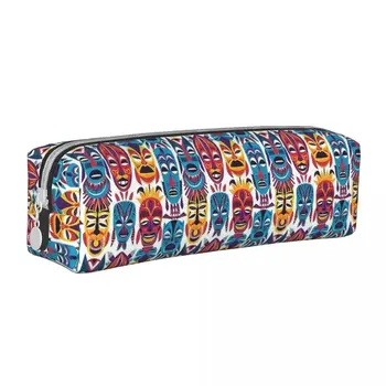 Забавные пеналы в стиле Тики, модный гавайский узор, коробка для ручек, сумка для студентов, большая емкость, школьный подарочный пенал для студентов