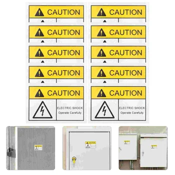 10 Шт. Обратите внимание на наклейку с заземлением, предупреждающие таблички для электрического помещения, предупреждение о заборе, наклейки с высоким напряжением, опасность