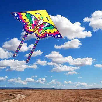 Красочные воздушные змеи из нейлона с длинным хвостом, летающие игрушки для детей, детский кайтсерфинг с 50-метровой кайтовой леской высокого качества