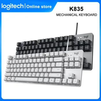 Logitech K835 Механическая Клавиатура Проводная Игровая TKL 84-клавишная Плавающая Клавиатура для Настольных Портативных ПК Office Gamer Custom Keyboard
