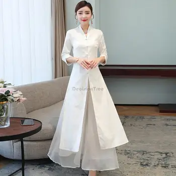 2023 новый китайский стиль восточное улучшенное женское ципао вьетнамское платье ао дай чонсам элегантное платье ао дай леди vestido