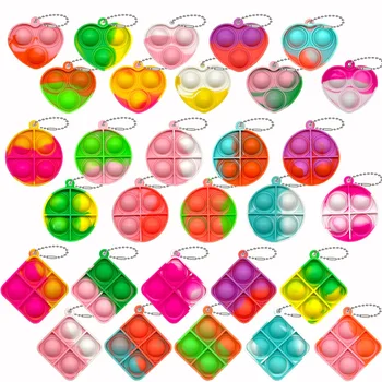 20шт Мини-брелок для ключей Сенсорные игрушки-непоседы для малышей Оптом для классных призов, сувениров на День рождения для детей, наполнителей для пакетов для сладостей