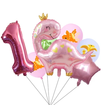 Украшение Дня рождения большим динозавром, воздушные шары из фольги, воздушный шар с динозавром для мальчика, шар для дня рождения, украшения для вечеринок в джунглях, детские глобусы