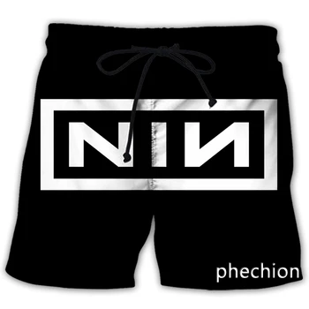 phechion Мужские / женские повседневные шорты с 3D принтом Nine Inch Nails Band, Уличная одежда, Мужские Свободные спортивные шорты L147