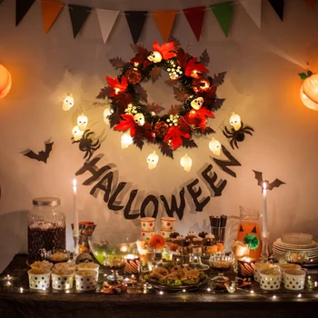 Венки на Хэллоуин, Праздник Благодарения, Подвесные украшения для окон, дверей, сада