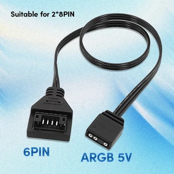 Обновляет систему освещения вашего ПК с помощью кабеля-адаптера 5V 3pin на ARGB 5V 8Pin / 6pin Для легкого подключения нескольких устройств ARGB F19E