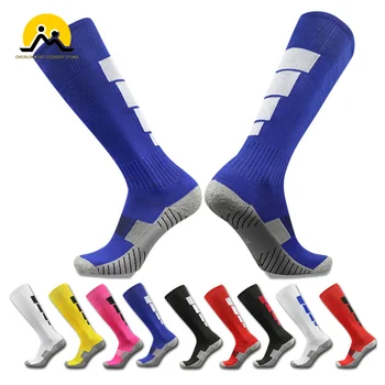 1 пара дышащих спортивных носков, нескользящие дышащие мужские летние хлопчатобумажные резиновые носки для бега, длинные футбольные носки для мужчин и женщин