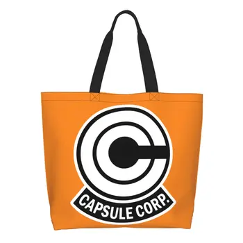 Anime Capsule Corp. Сумки Для покупок С Забавным Принтом На Холсте Shopper Tote Сумки Через Плечо Большой Емкости Моющаяся Сумка